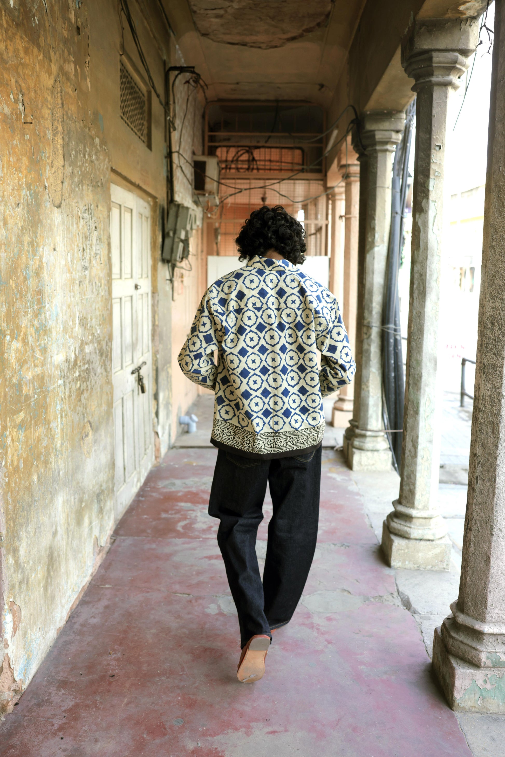 Blue Bagru Hand-Blocked Summer Shirt