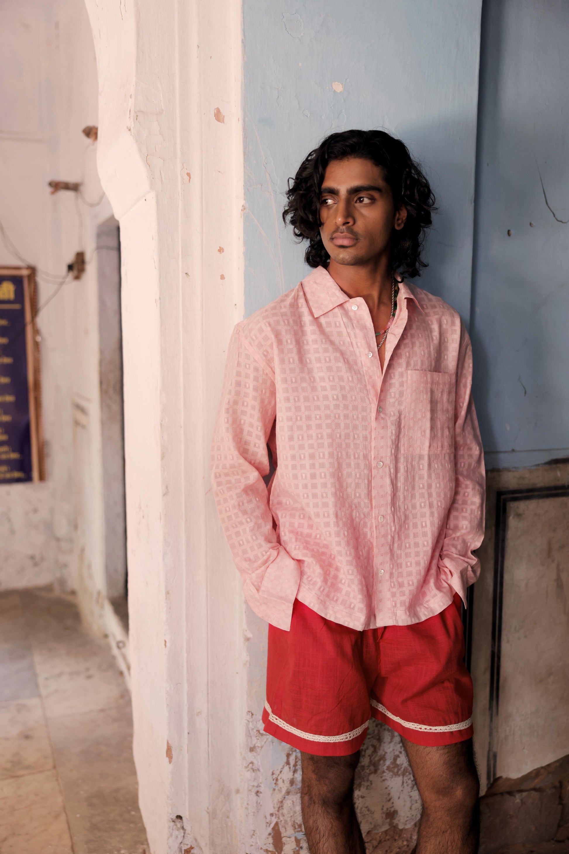 Summer Pink Dobby Shirt