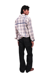 Cream Checks Embroidered Shirt