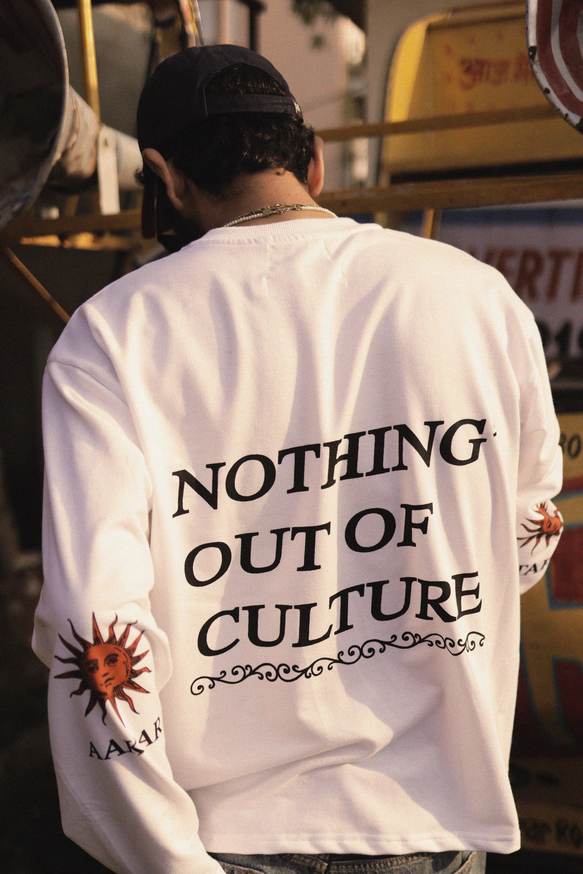 &quot;CULTURE&quot; WHITE FULL SLEEVE TEESHIRT