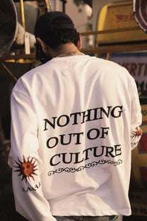 &quot;CULTURE&quot; WHITE FULL SLEEVE TEESHIRT