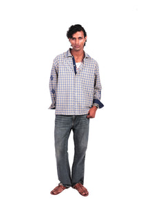 PARA YELLOW EMBROIDERED CHECKS SHIRT