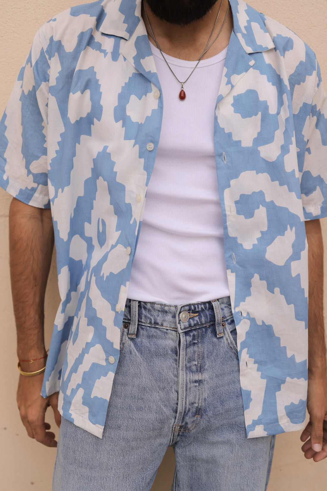 Sky Blue Ikat Shirt